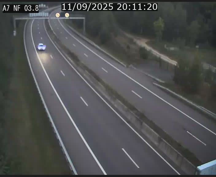 Webcam autoroute A7 au Luxembourg à la sortie du Tunnel Stafelter vers le Nord