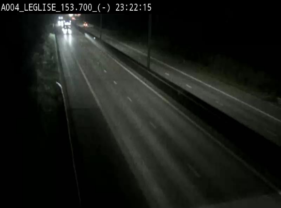 Webcam autoroute A4 (E411-E25) à Léglise, avant la jonction avec la N40. Vue orientée vers Bruxelles