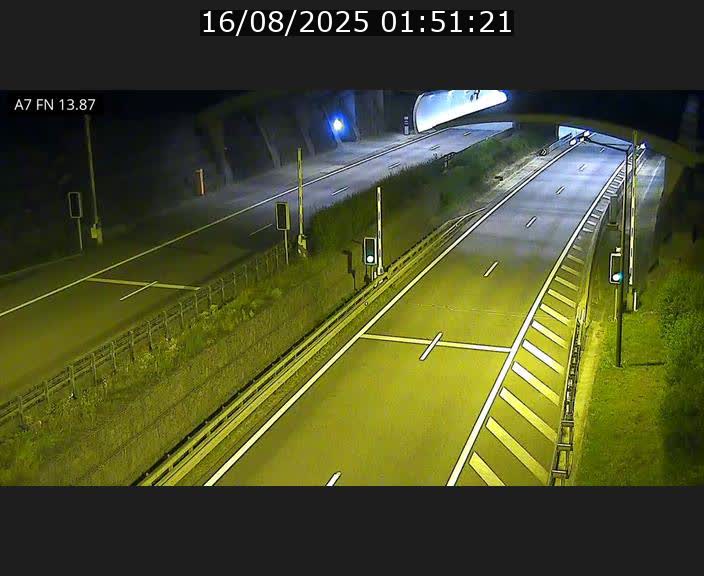 Caméra trafic Luxembourg - A7, Tunnel Gousselerbierg, entrée nord, direction Lorentzweiler