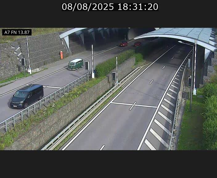 Caméra trafic Luxembourg - A7, Tunnel Gousselerbierg, entrée nord, direction Lorentzweiler