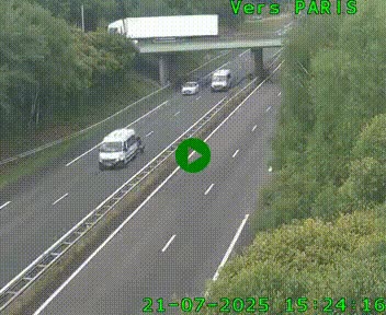 Caméra routière sur l'autoroute A20 au nord de Limoges, à la jonction avec la N520. Vue orientée vers Paris