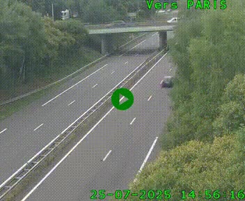 Caméra routière sur l'autoroute A20 au nord de Limoges, à la jonction avec la N520. Vue orientée vers Paris