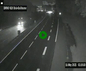 Webcam routière à hauteur de Bois-Guillaume en périphérie de Rouen. Vue orientée vers Rouen