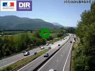 Caméra trafic à Meylan sur la Rocade-Sud de Grenoble en direction d'Aix-en-Provence