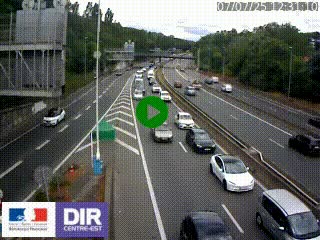 Caméra autoroute sur A6 - Valvert, près de Lyon, en direction de Paris, à hauteur de la sortie 36 Porte du Valvert