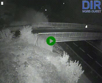 Webcam sur A84 à hauteur de Pont-Farcy, au niveau du pont autoroutier sur la Vire, au sud de Saint-Lô