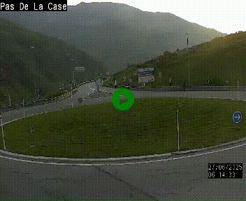 Webcam sur la N22 au niveau du poste frontière entre la France et Andorre à proximité de Pas de la Case à plus de 2000 mètres d'altitude