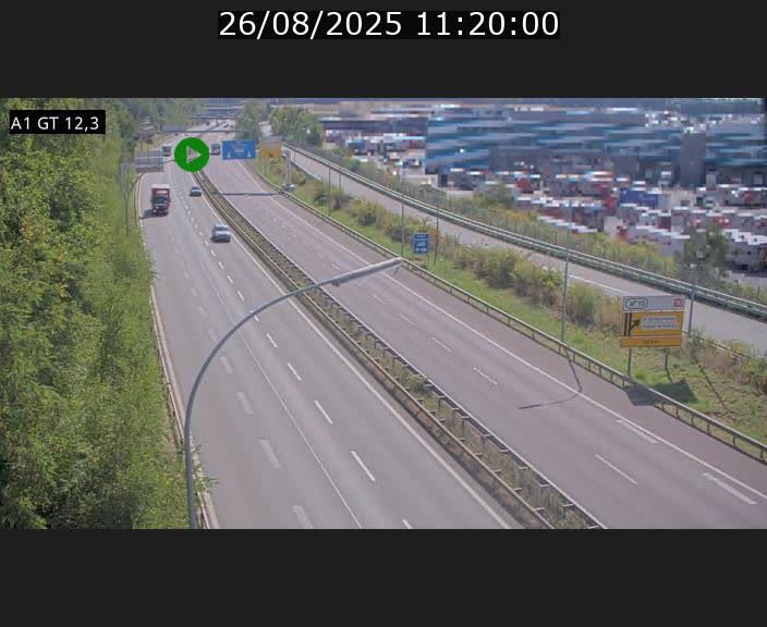 Traffic live webcam Luxembourg Senningerberg - A1 direction Allemagne - BK 12.3