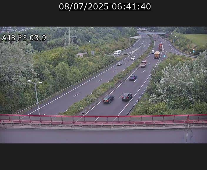 Traffic live webcam Luxembourg Ehlerange - A13 direction Esch-sur-Alzette - BK 6.8