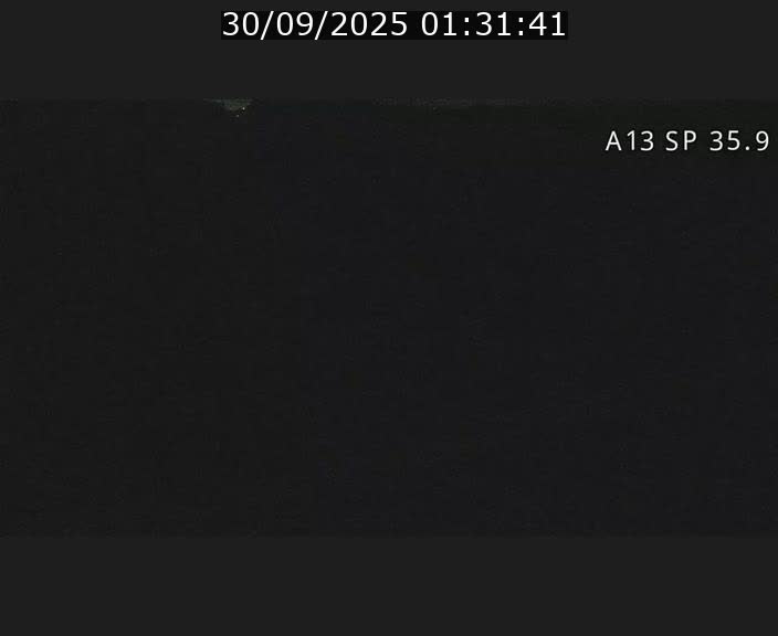 Webcam trafic sur A13 à l'entrée ouest du tunnel Markusbierg à Remerschen. Vue orientée vers Mondorf-les-Bains.