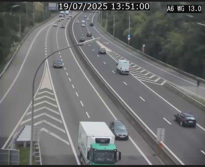 Traffic live webcam Luxembourg Mamer - A6 - BK 13 - direction Luxembourg/France/Allemagne