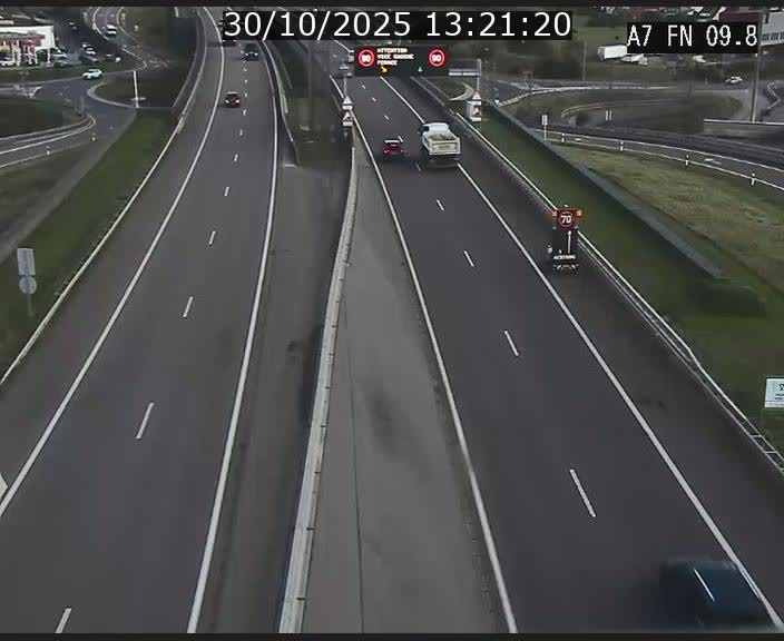 Caméra trafic Luxembourg - A7, Tunnel Gousselerbierg, sortie sud, direction rond-point Lorentzweiler (BK 9.9)
