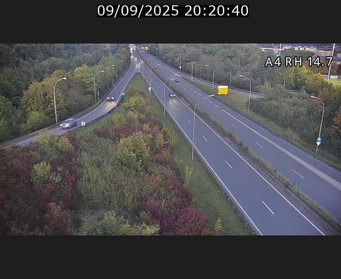 Traffic live webcam Luxembourg Jonction Lankelz - A4 - BK 14.7 - direction Luxembourg