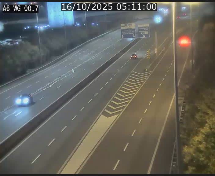 Traffic live webcam Luxembourg Croix de Cessange - A6 - BK 0.7 - direction A3 France