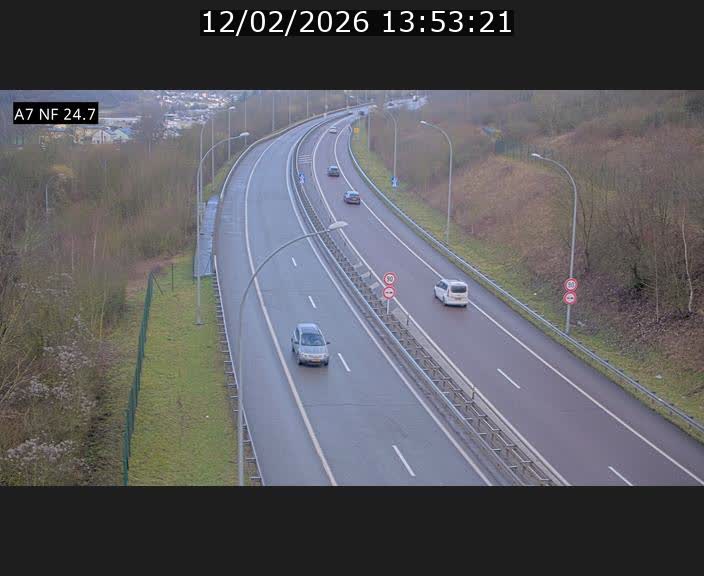 Caméra trafic Luxembourg - A7, Schieren direction Mersch