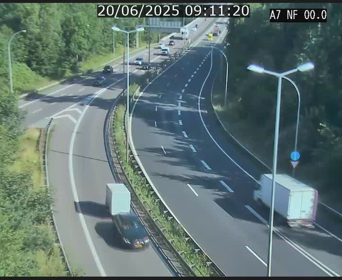 Caméra autoroute Luxembourg A7 - Echangeur A1/A7 Grünewald direction Tunnel Stafelter