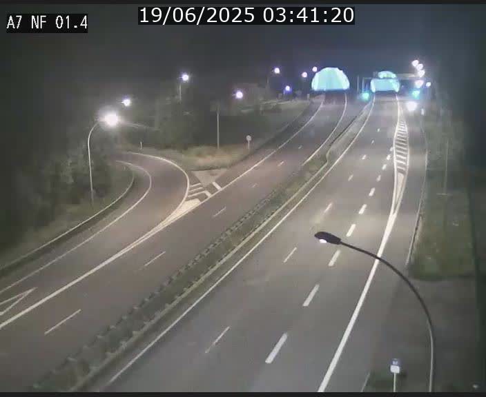 Caméra autoroute Luxembourg A7 - Echangeur Waldhaff - direction Tunnel Stafelter