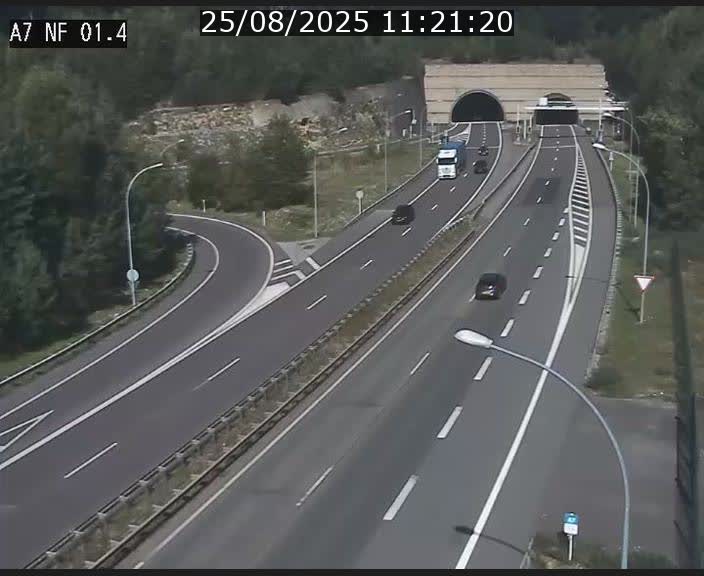 Caméra autoroute Luxembourg A7 - Echangeur Waldhaff - direction Tunnel Stafelter