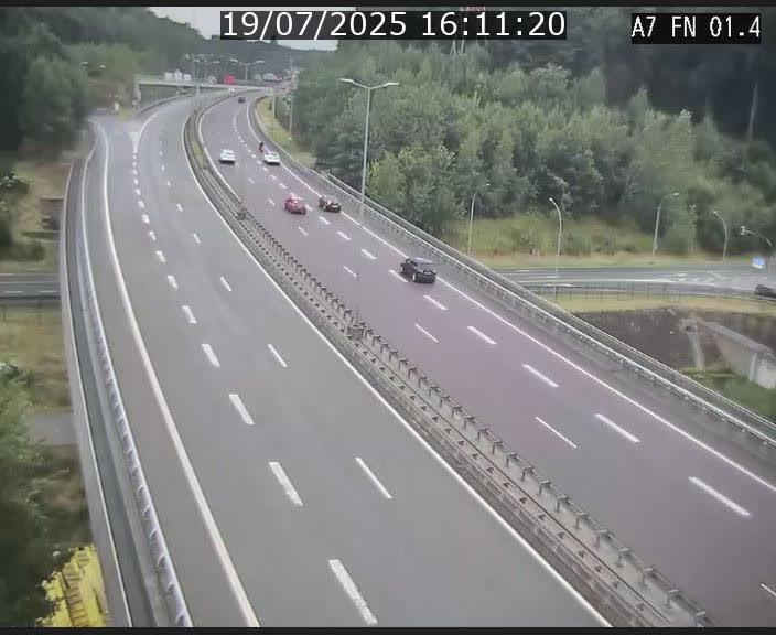 Caméra autoroute Luxembourg A7 - Tunnel Stafelter - direction Echangeur Grünewald