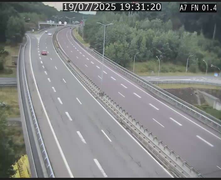 Caméra autoroute Luxembourg A7 - Tunnel Stafelter - direction Echangeur Grünewald