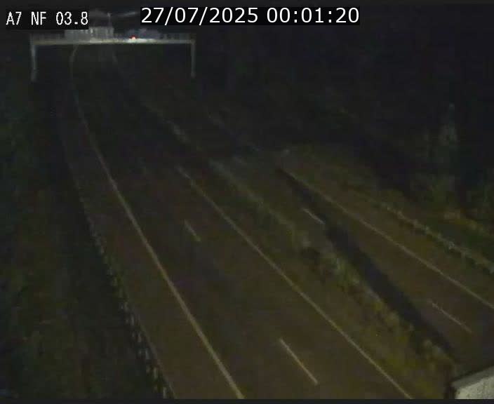 Webcam autoroute A7 au Luxembourg à la sortie du Tunnel Stafelter vers le Nord