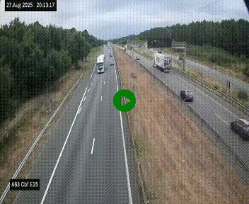 Webcam autoroute A63 en périphérie de Bordeaux au sud-est de la ville, en provenance du bassin d'Arcachon. Vue orientée vers Bordeaux