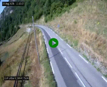 Webcam dans les Pyrénées Atlantique au niveau du col d'Urdos et du fort du Pourtalet sur la N134, en direction du Col et du tunnel du Somport, à 765 mètres d'altitude