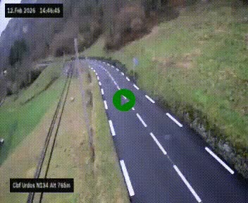 Webcam dans les Pyrénées Atlantique au niveau du col d'Urdos et du fort du Pourtalet sur la N134, en direction du Col et du tunnel du Somport, à 765 mètres d'altitude