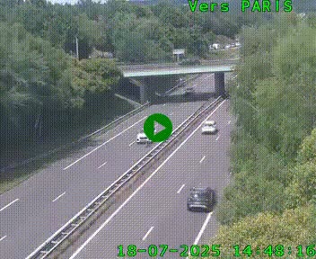 Caméra routière sur l'autoroute A20 au nord de Limoges, à la jonction avec la N520. Vue orientée vers Paris