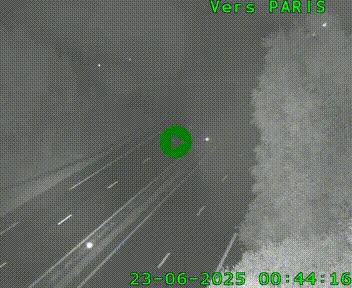 Caméra routière sur l'autoroute A20 au nord de Limoges, à la jonction avec la N520. Vue orientée vers Paris