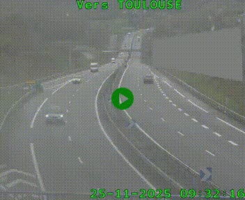 Caméra routière sur l'autoroute A20 à Noailles, en périphérie de Brive-la-Gaillarde. Vue orientée vers Toulouse