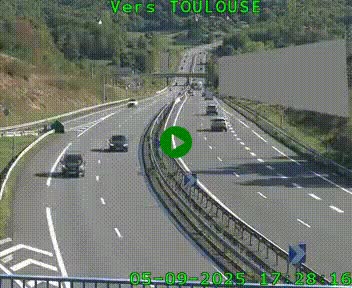 Caméra routière sur l'autoroute A20 à Noailles, en périphérie de Brive-la-Gaillarde. Vue orientée vers Toulouse