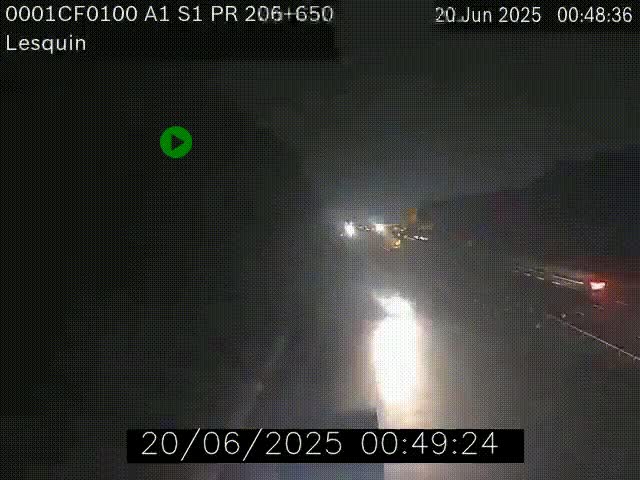 Webcam autoroute A1 à hauteur de Lesquin. Vue orientée vers Lille
