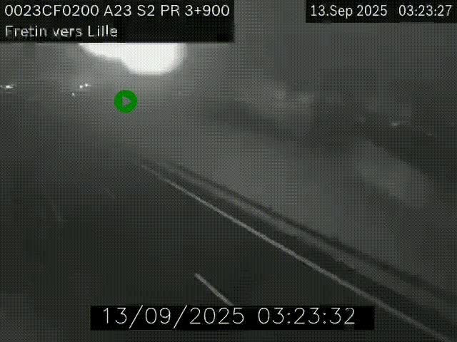 Webcam autoroute A23 à hauteur de Fretin. Vue orientée vers Lille