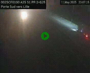 Webcam autoroute A25 sur le périphérique de Lille à hauteur de Lille-Sud et la sortie 3 Faches-Thumesnil. Vue orientée vers Lille-Centre.