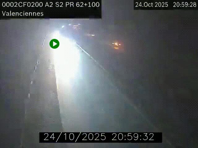 Webcam autoroute A2 à Valenciennes. Vue orientée vers Maubeuge et Mons (Belgique)