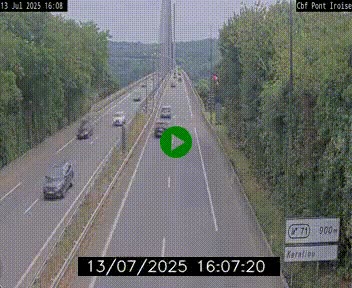 Webcam sur la N165 après le Pont de l'Iroise, à l'entrée de Brest