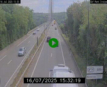 Webcam sur la N165 après le Pont de l'Iroise, à l'entrée de Brest