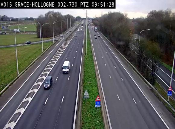 Caméra trafic Belgique - Grâce-Hollogne - E42, jonction avec A604, direction Loncin/Aéroport de Liège - BK 3.2