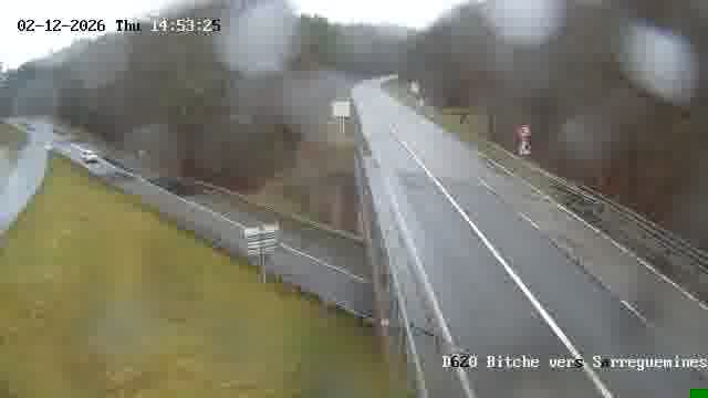 Webcam sur la D620, sur le contournement de Bitche. Vue orientée vers Sarreguemines