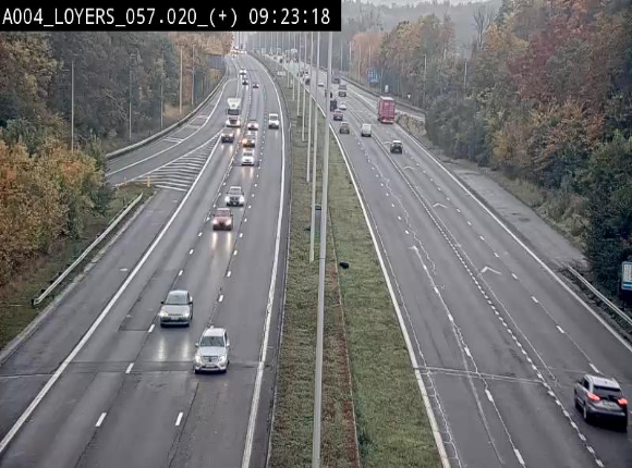 Webcam dans la montée de Loyers sur l'E411, après le viaduc de Beez en venant de Namur et en direction du Luxembourg