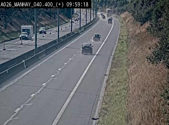 Webcam autoroute A26/E25 à hauteur de Manhay, avant la jonction avec la N651 en direction de Luxembourg - BK 40.4