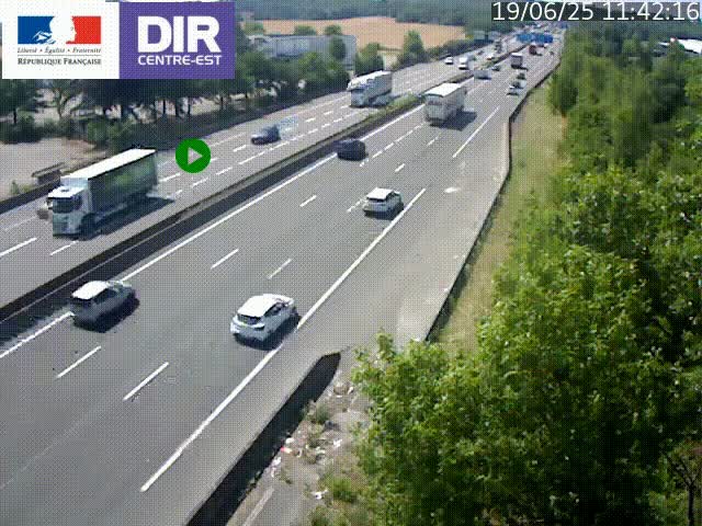 Caméra de circulation à Saint-Priest à la jonction entre l'A43 et l'A46 en direction de Marseille