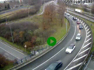 Caméra autoroute à la jonction entre l'A7 et la D301 (Boulevard urbain Sud de Lyon) à Feyzin, au sud de Lyon. Vue orientée vers Mions