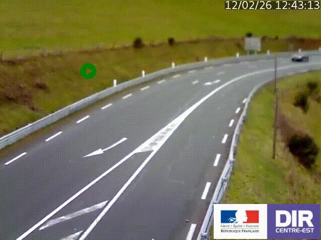 Webcam sur le col Pin Bouchain, vue orientée vers Roanne, en provenance de Lyon sur la nationale 7 (N7)