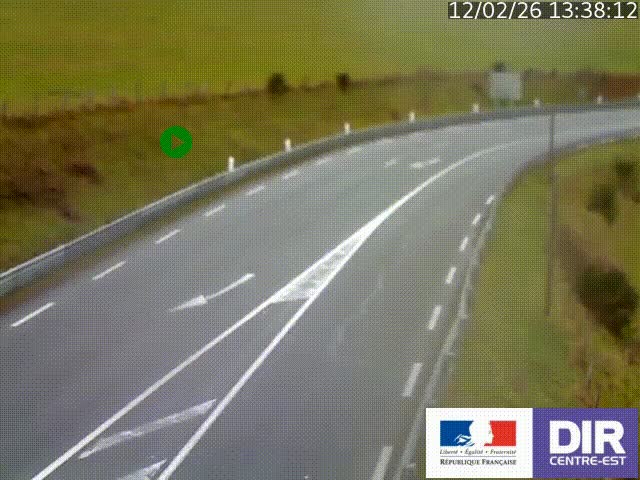 Webcam sur le col Pin Bouchain, vue orientée vers Roanne, en provenance de Lyon sur la nationale 7 (N7)