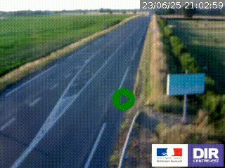 Webcam routière sur la RN7 à hauteur de Toulon-sur-Allier, entre Moulins et Vichy