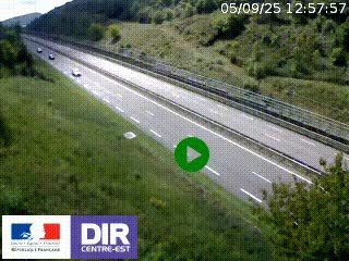 Webcam au niveau du col de Bois Clair à hauteur de Cluny sur la N79. Vue orientée vers Mâcon