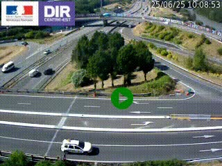 Webcam traffic à Grenoble-sud sur l'autoroute A480. Vue orientée vers l'entrée et la sortie de Grenoble