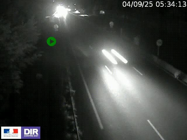 Webcam à Bron sur l'A43 à la jonction avec le boulevard périphérique de Lyon (D383). Vue orientée vers Lyon